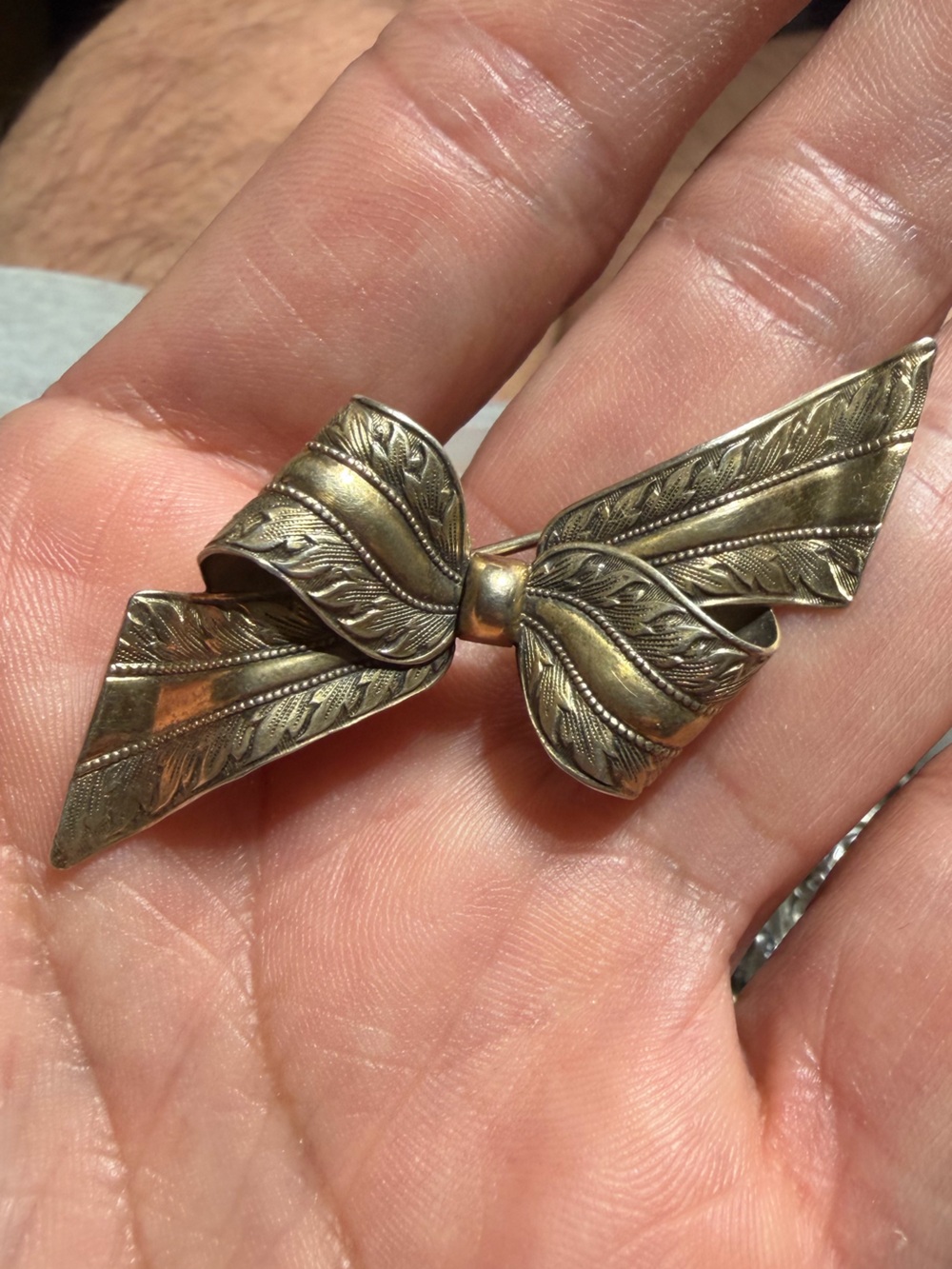 Vintage “ FORSTNER “ Gold Tone Bow Brooch